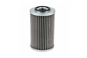 Genuine OEM fuel filter element for mining excavators showing robust pleated media and metal endcaps.