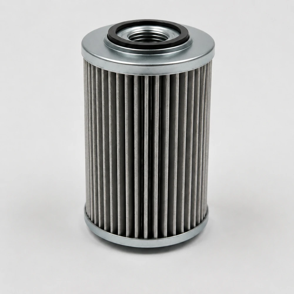 Genuine XCMG 800153892 fuel filter featuring uniform pleated media and a high-strength rubber gasket.